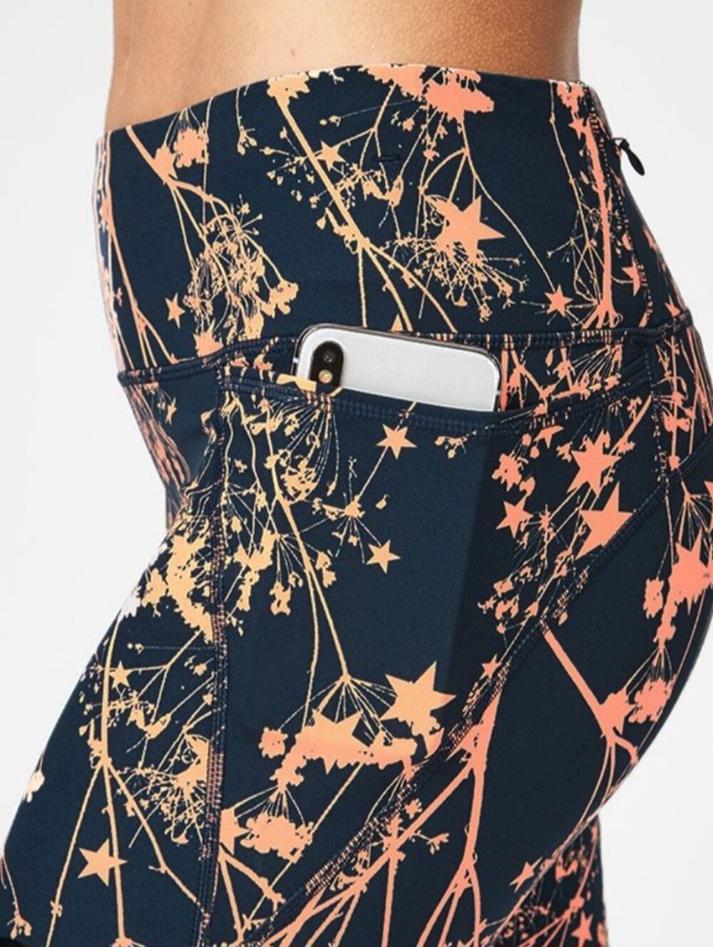 Sweaty Betty High-Rise Navy Floral Print Women's Jeans Leggings Size X-small